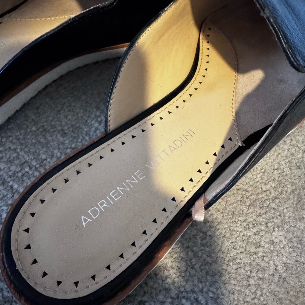Leather Black Slip-On Mules - Picture 4 of 8